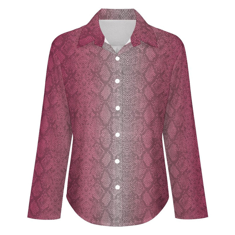 Long Sleeve Blouse (B648) Cropped hem shirt