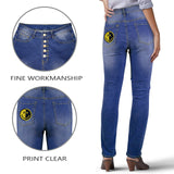 Smiley Face Women's Jeans (Back Printing) (Model L75)