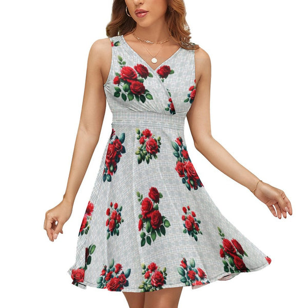 V-Neck Sleeveless Dress (NZ022)  Frocks