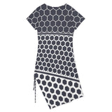 Drawstring Slit Hem Dress Split Dress