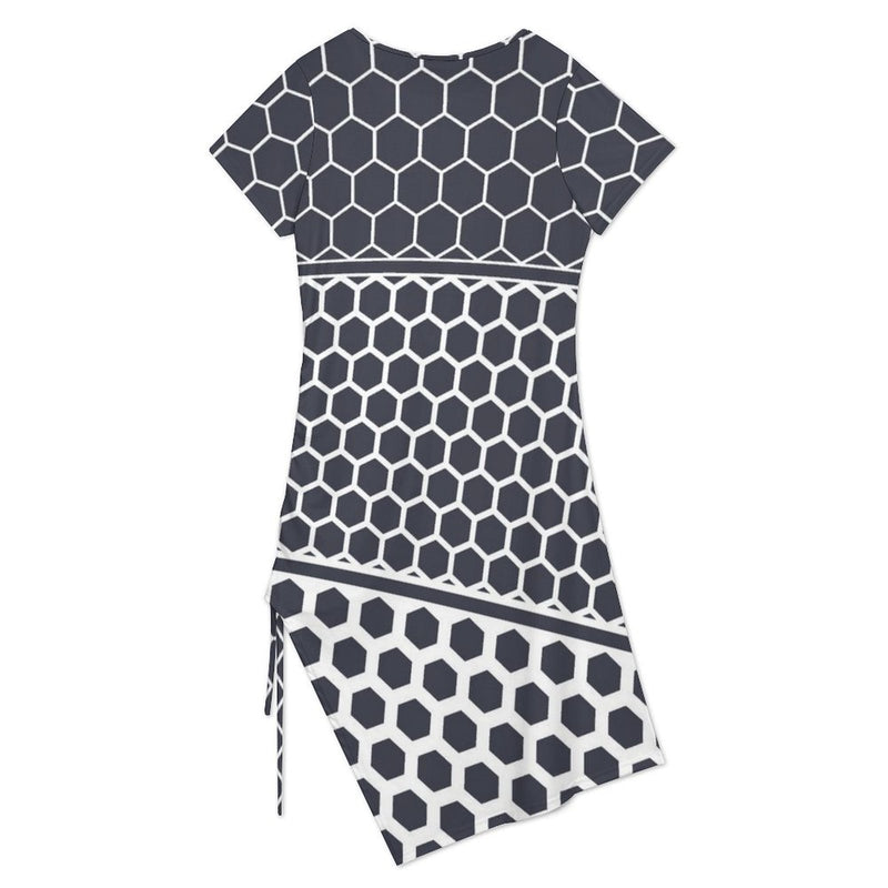 Drawstring Slit Hem Dress Split Dress