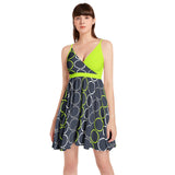 Spaghetti Strap Sleeveless Falred Hem Short Dress