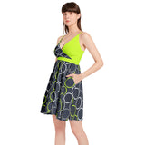 Spaghetti Strap Sleeveless Falred Hem Short Dress