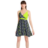 Spaghetti Strap Sleeveless Falred Hem Short Dress