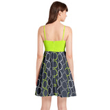 Spaghetti Strap Sleeveless Falred Hem Short Dress