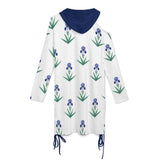 Long sleeved off shoulder skirt Off-Shoulder Hooded Dress