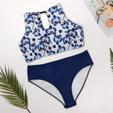 Delft Blue Orchids Two-piece Swimsuit (BK2040) Two-piece Swimsuit