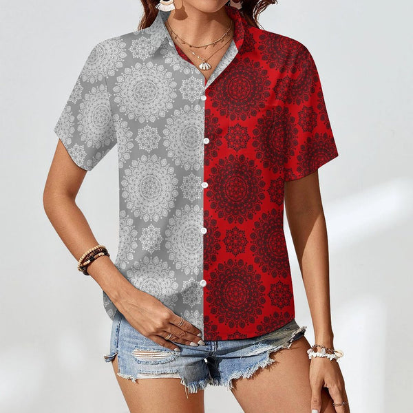 A short sleeved shirt Women Short-Sleeve Blouse with Pocket