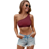 Women&#039;s One-shoulder Crop Top One-shoulder Crop Top