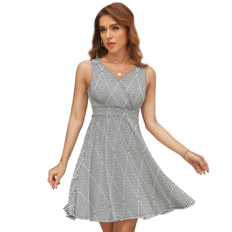 V-Neck Sleeveless Dress (NZ022)  Frocks