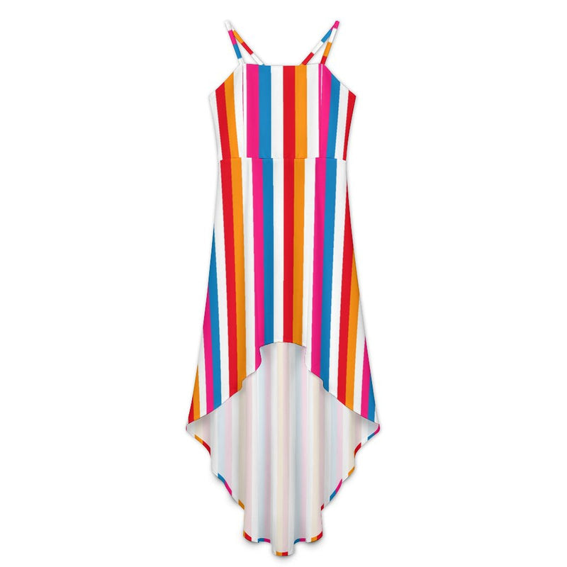 Women&#039;s High-Low Spaghetti Strap Dress Tailcoat skirt