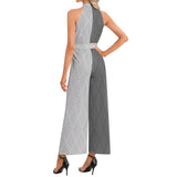 Halter Neck Buckle Belted Jumpsuit