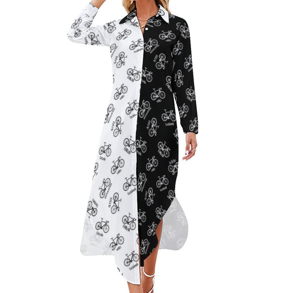 Button-Up Long Sleeve Shirt Dress Long sleeved Shirt Dress White / L Button-Up Long Sleeve Shirt Dress Long sleeved Shirt Dress White / L
