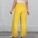 purple eclectic stripe print 2A Strappy Elastic Waist Wide Leg Pants with Pockets