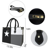 tex flag print 2z PU Leather Handbag-Medium (Model 1747)