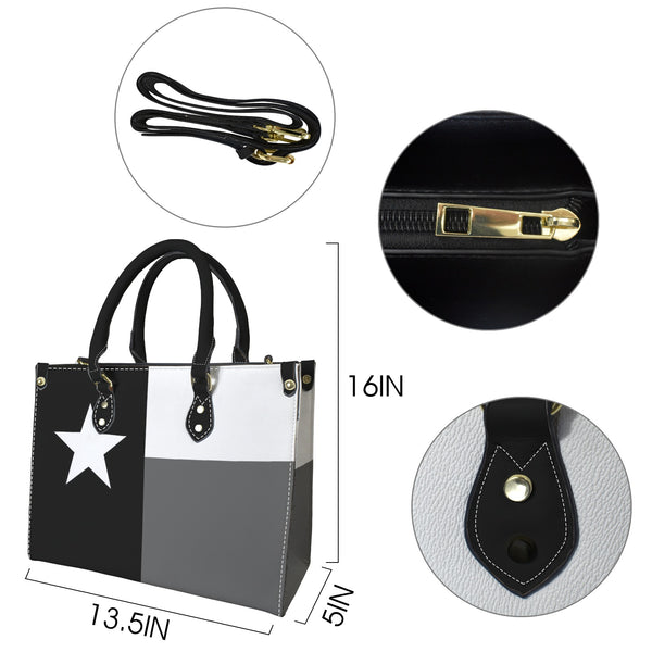 tex flag print 2z PU Leather Handbag-Medium (Model 1747)