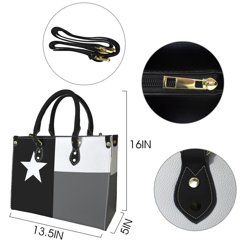 tex flag print 2z PU Leather Handbag-Medium (Model 1747)