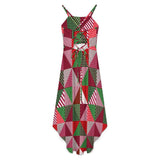 Women&#039;s High-Low Spaghetti Strap Dress Tailcoat skirt