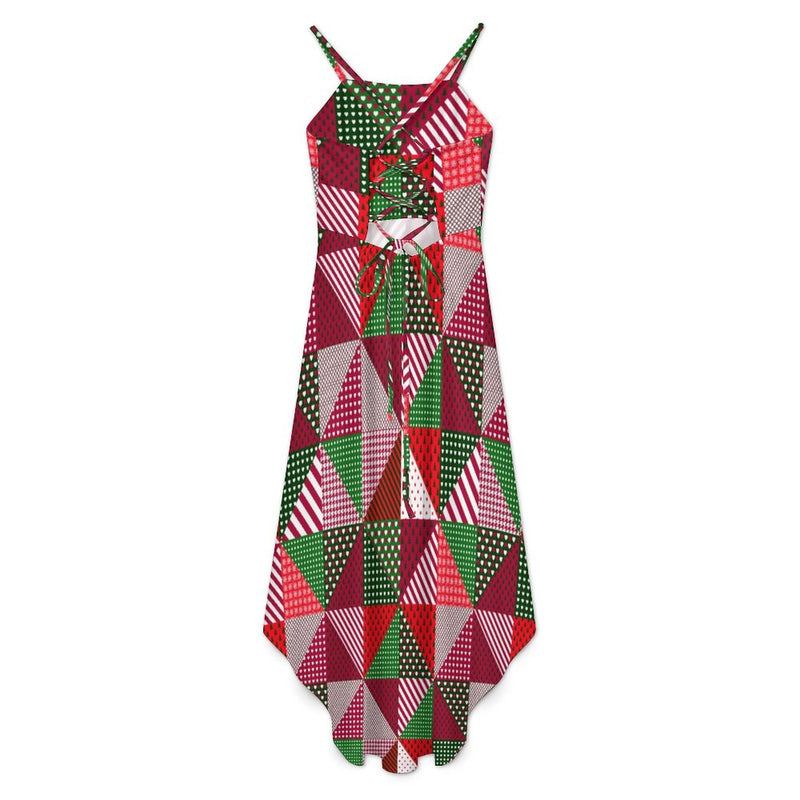 Women&#039;s High-Low Spaghetti Strap Dress Tailcoat skirt