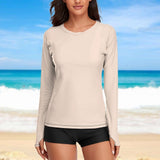 Light-Sand-Colored Sun Protection/Performance Tee