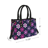 lg lav purple print PU Leather Handbag-Small (Model 1747)