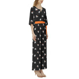 Dolman Sleeve Belted Wide Leg Jumpsuit