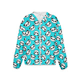 robin's egg panda print Women's Lightweight Sun Protection Hoodie (Model H62)