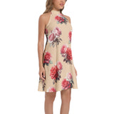 Tie Back Halter Neck Flared Dress