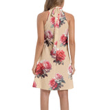 Tie Back Halter Neck Flared Dress