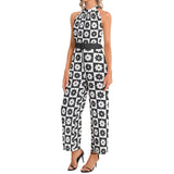 Halter Neck Buckle Belted Jumpsuit