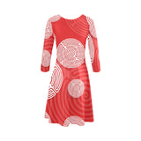 shephards race red print 3/4 Sleeve Sundress (D23)