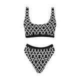 It Comes In Black Sport Top & High-Waisted Bikini Swimsuit (Model S07)