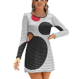 Hollow Slim-Fit Dress Slim dress with hollow waist