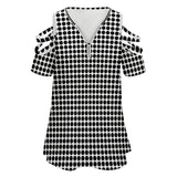 Women&#039;s Off Shoulder Zip V-Neck Tunic BE zip off shoulder top