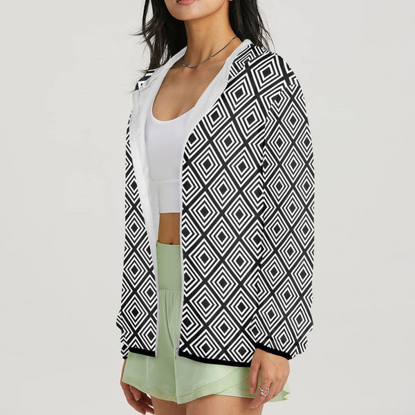 diamond back print 20 Women's Lightweight Sun Protection Hoodie (Model H62)