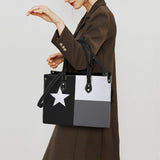 tex flag print 2z PU Leather Handbag-Medium (Model 1747)
