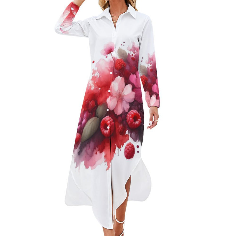 Button-Up Long Sleeve Shirt Dress Long sleeved shirt dress