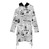 Long sleeved off shoulder skirt Off-Shoulder Hooded Dress
