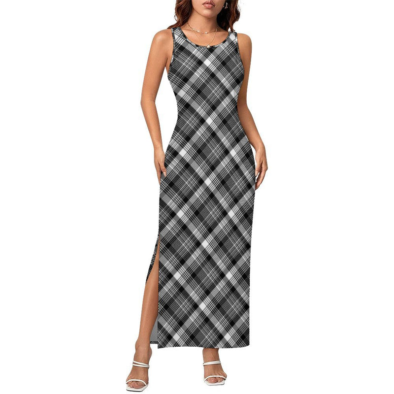 Sleeveless Bodycon Side Slit Long Dress Split cheongsam