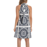 Tie Back Halter Neck Flared Dress