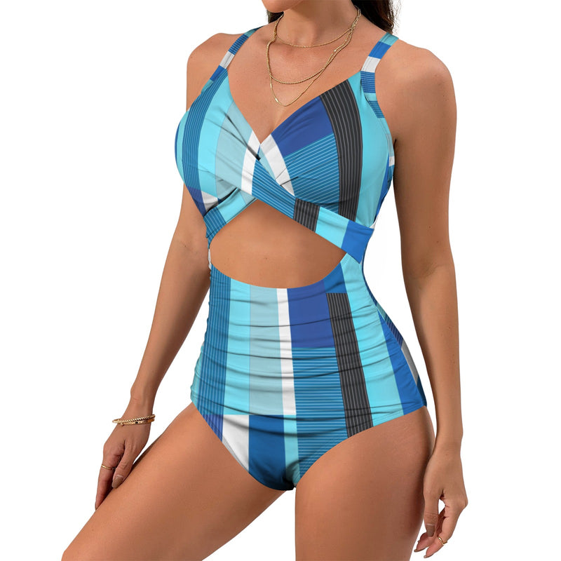 Rhapsody in Blue Women's Twist Front Tie Back Swimsuit