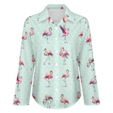 Long Sleeve Blouse (B648) Cropped hem shirt