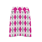 argyle pink print 2A Women's Golf Skirt with Pockets (Model D64)