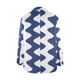waves blue white print 2A Women's All Over Print Blazer (Model H64)