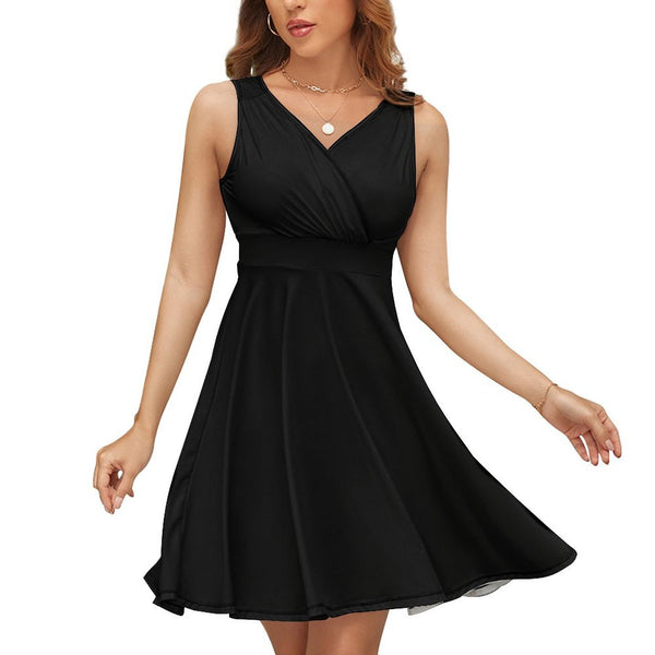V-Neck Sleeveless Dress (NZ022)  Frocks