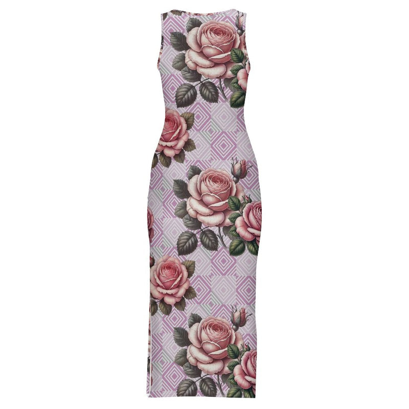 Sleeveless Bodycon Side Slit Long Dress Split cheongsam