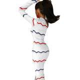 Americana One-Shoulder Slit Maxi Dress