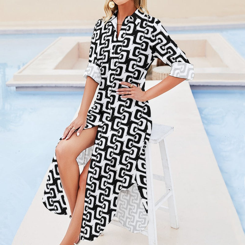 Button-Up Long Sleeve Shirt Dress Long sleeved shirt dress