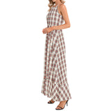 Ruffle Hem Halter Neck Maxi Dress