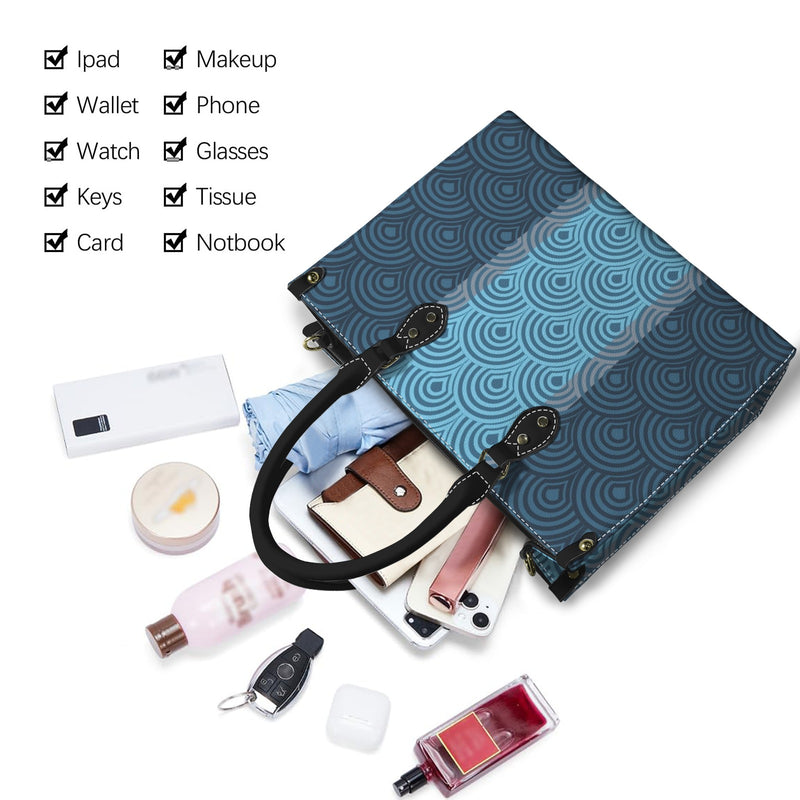 tex flag print 2z PU Leather Handbag-Medium (Model 1747)